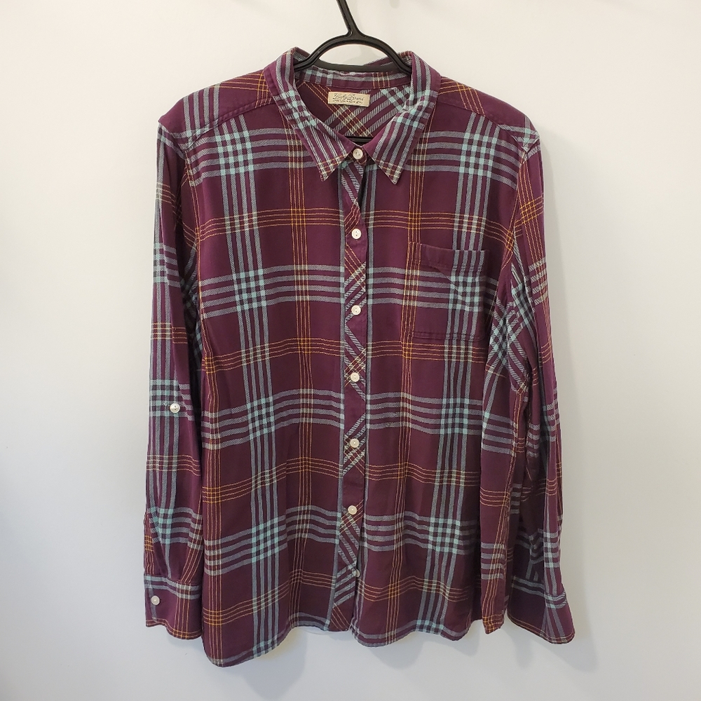 Lucky brand cotton flannel button down shi…